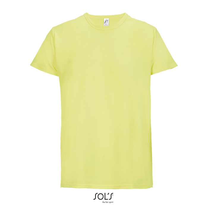 T-shirt personnalisé 130g manches courtes unisexe Sprint Jaune Fluo 1